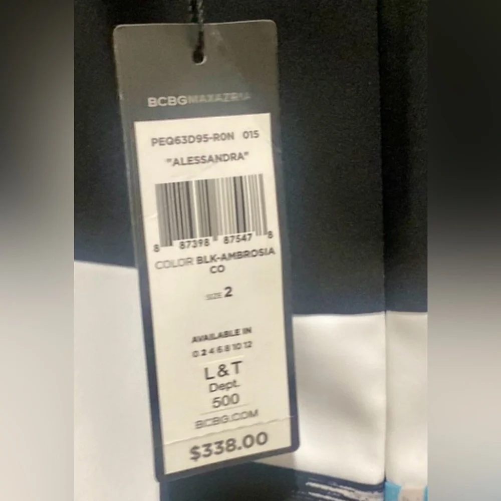 BCBGMaxAzria Sleeveless Alessandra Asymmetrical Handkerchief Peplum Mini Dress - Picture 9 of 10